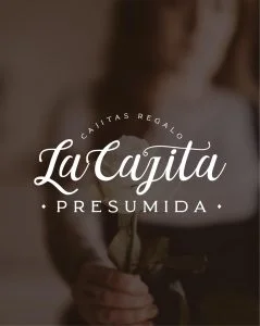 A woman holding a rose with the words la cazita presima.