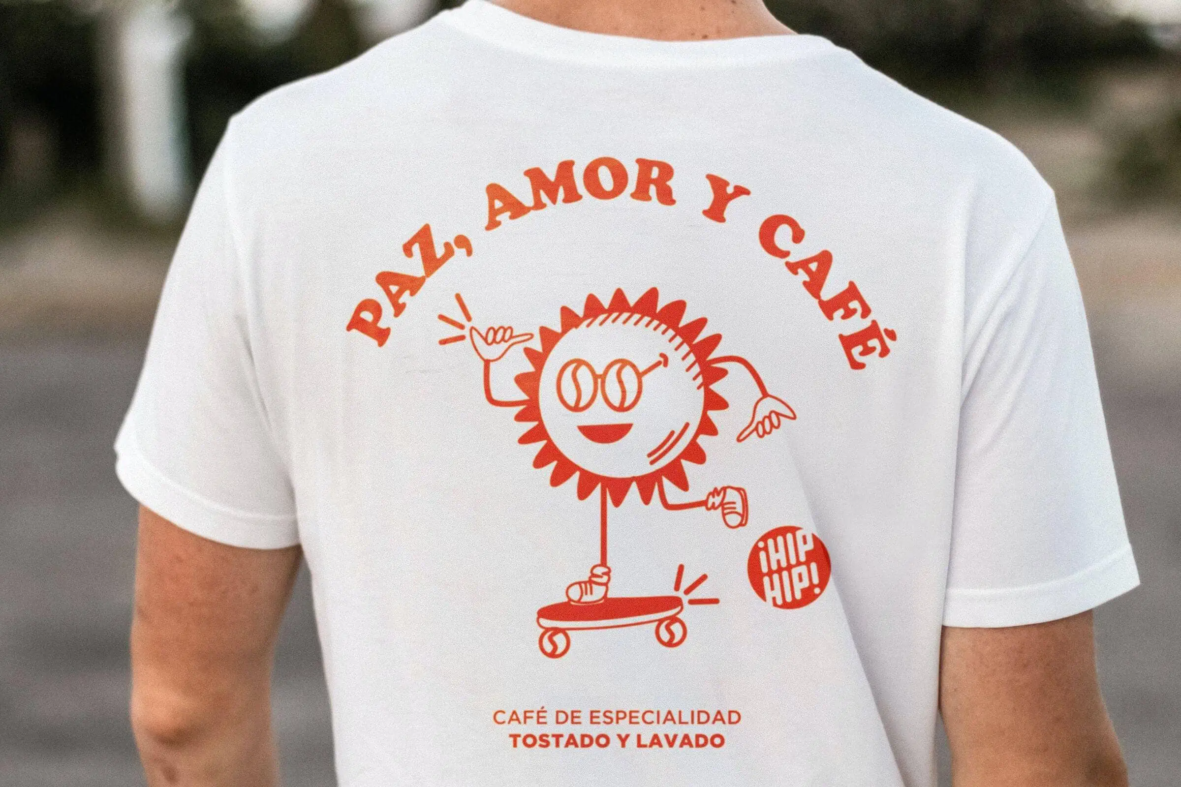 Man wearing t-shirt with brand reputation.