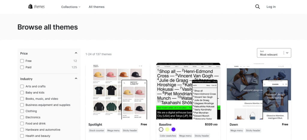 Shopify themes