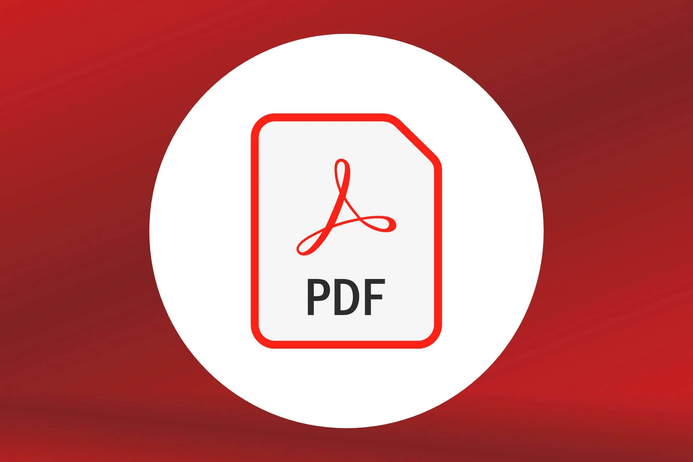 A red background with a pdf editor.