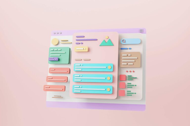 Pink background, colorful design - perfect for website builders.