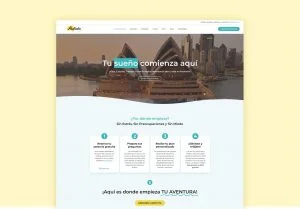 A website design for a travel agency in sydney.